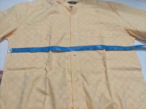 Hamercoop Men's Mandarin Collar Textured Shirt