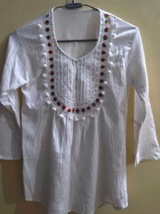 Embroidered White Kurta top