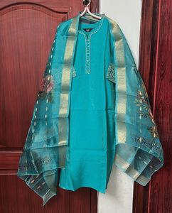 New Teal Kurta Set with Dupatta