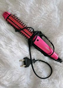 NOVA Pink Hair Straightener Brush 3 in 1