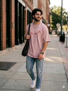 Men's Pink Graphic T-Shirt