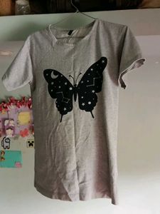Grey Butterfly Graphic T-Shirt & pajama