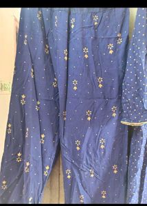 Navy Blue Printed Kurta Set
