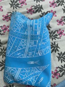 Blue Travel Pouch with City Map Print