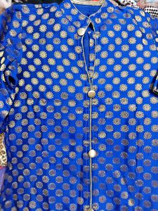 Royal Blue Kurta  with Gold Print