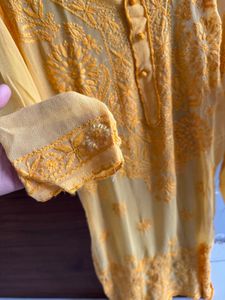 Yellow Chikankari Kurta