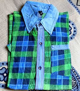 Green &amp; Blue Plaid Shirt
