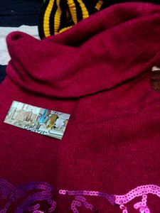 Fuchsia Tiger Knit Sweater Dress