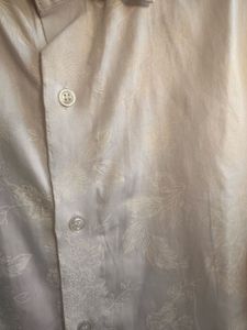 Men's White Textured Dress Shirt