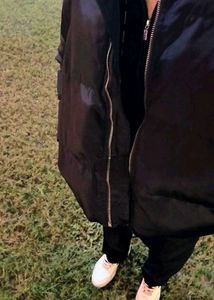 Black Puffer Bomber Jacket