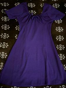 Vibrant Purple Ribbed Mini Dress