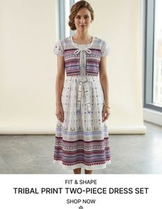 Tribal Print Two-Piece Dress Set