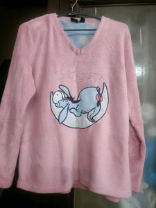 Beautiful Pink Flannel Sweatshirt In Xl Size