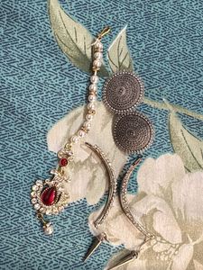 Indian Jewellery Set - Earrings, Tikka & Ear Cuffs