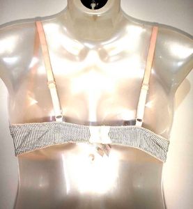 Striped Lace Trim Push-Up Bra