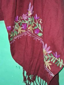 Maroon Embroidered Shawl ♥️
