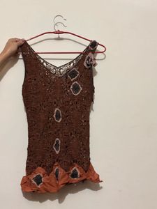 Crochet Brown Tank Top