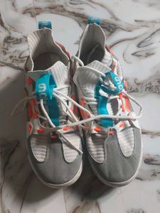 Stylish White & Grey Sneakers