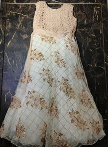 Elegant Cream & pink gown.