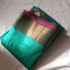 Beautiful South Indian Silk Saree with Gold Border