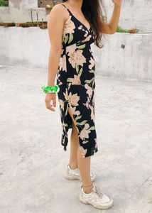 Floral Slit Midi Dress
