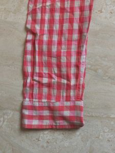 Men's Pink Checkered Casual Shirt