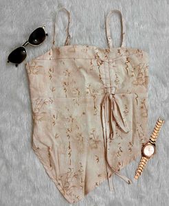 Boho Print Corset Tank Top