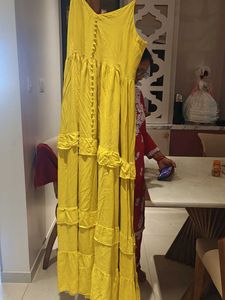 Yellow Ruffled Maxi Dress