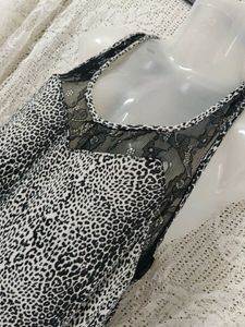 Leopard Print sleep wear with Lace Trim