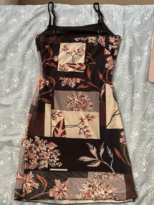 Patchwork Floral Print Slip Dress