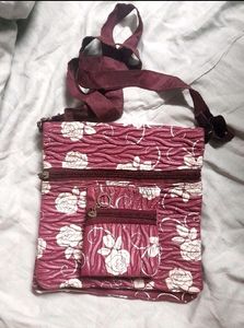 Small Zipper Purse Crossbody Maroon Slingbag Women