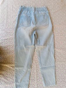 Light Wash Paperbag Waist Jeans