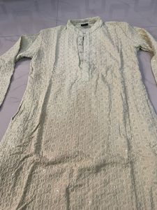 1 time used Men's Pale Yellow Kurta