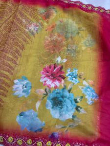 Vibrant Pink Kurta Set with Yellow Dupatta