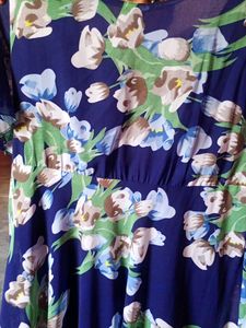 Flowy Floral Blue Midi Dress