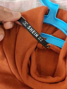 Shein Rust Orange Turtleneck Dress