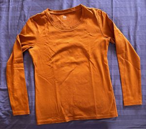 Comfortable Orange Long Sleeve Top