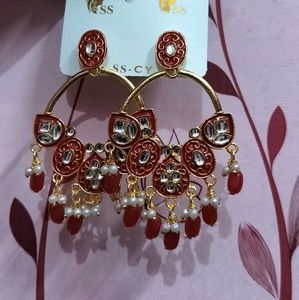 Red Kundan Earrings