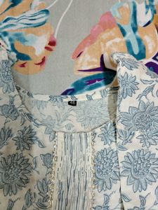 Floral Print Cotton Kurta