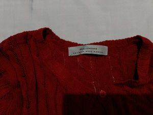 red knitwear