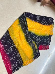 Multicolor Bandhani Navratri Dupatta