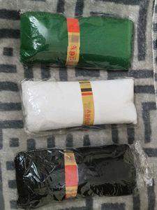Set of 3 Leggings - Green, White, Black