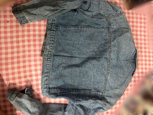 Classic Blue Denim oversized cropped Jacket