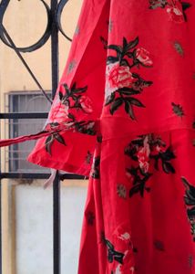 Red Floral Print gown
