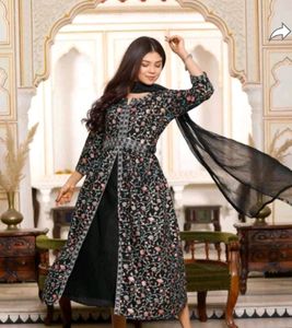 Floral Print Anarkali Kurti And Dupatta