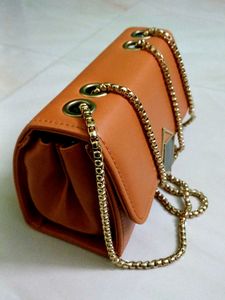 Brown Geometric Chain Bag