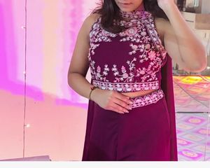 Designer Embroidered Crop Top &amp; Palazzo Set