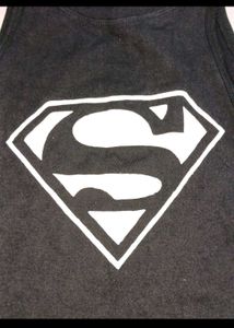 Black Superman Crop Tank Top