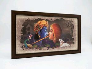 🆕Lord Krishna & Radha Framed Art Print