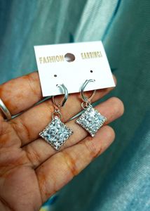 Sparkling Square Drop Earrings